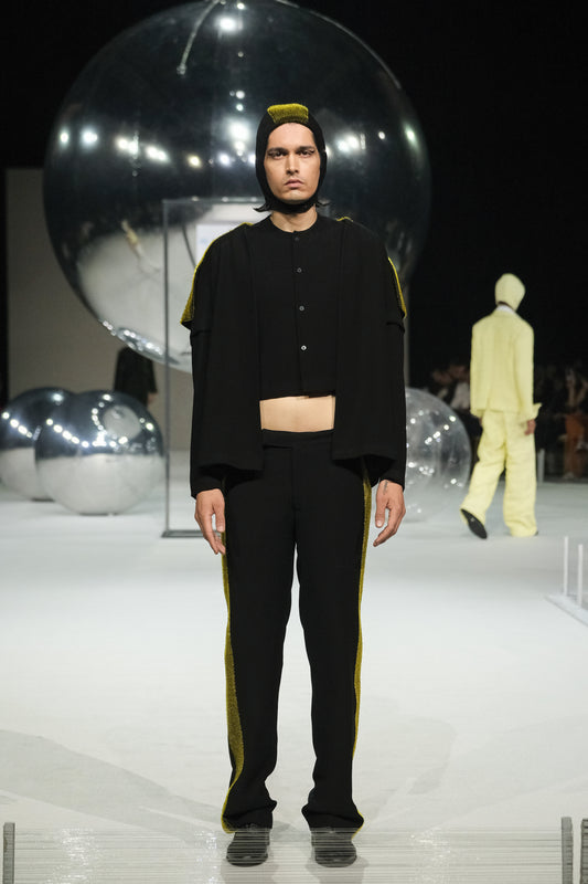 Side Textured Trousers