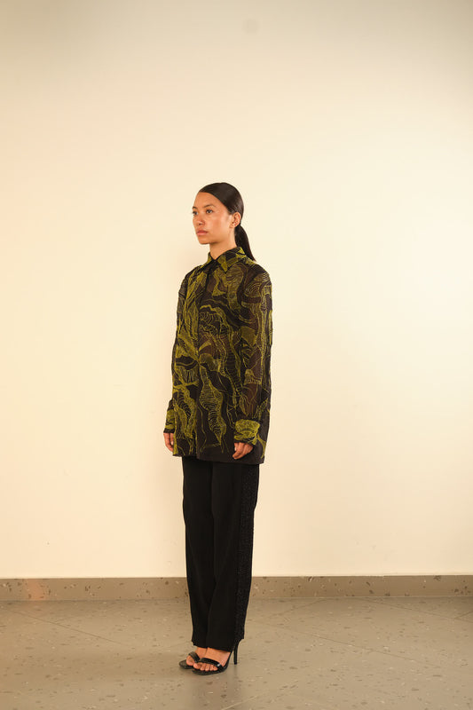 Side Textured Trousers