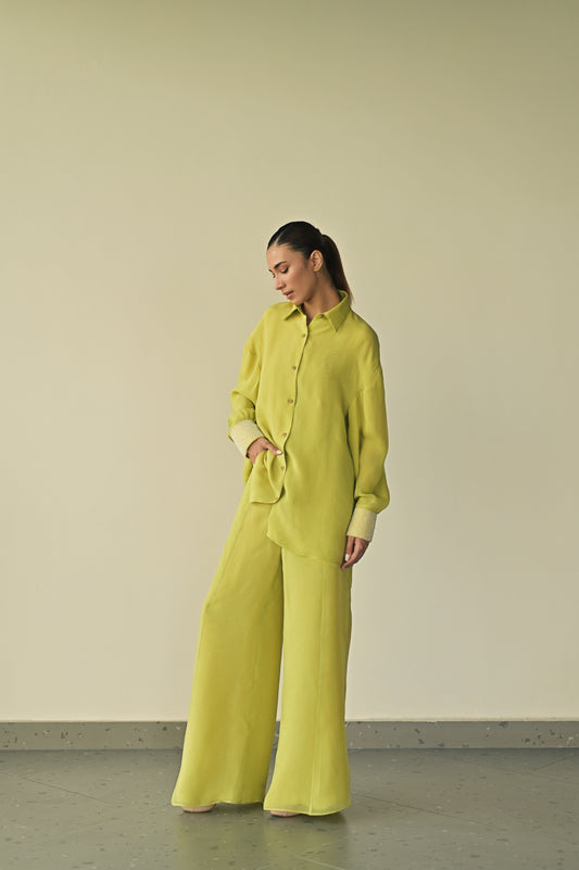 Drop Shoulder Staple Shirt Set