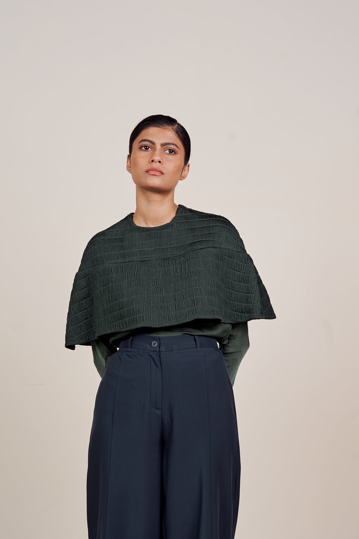 Forest Green Cape Top