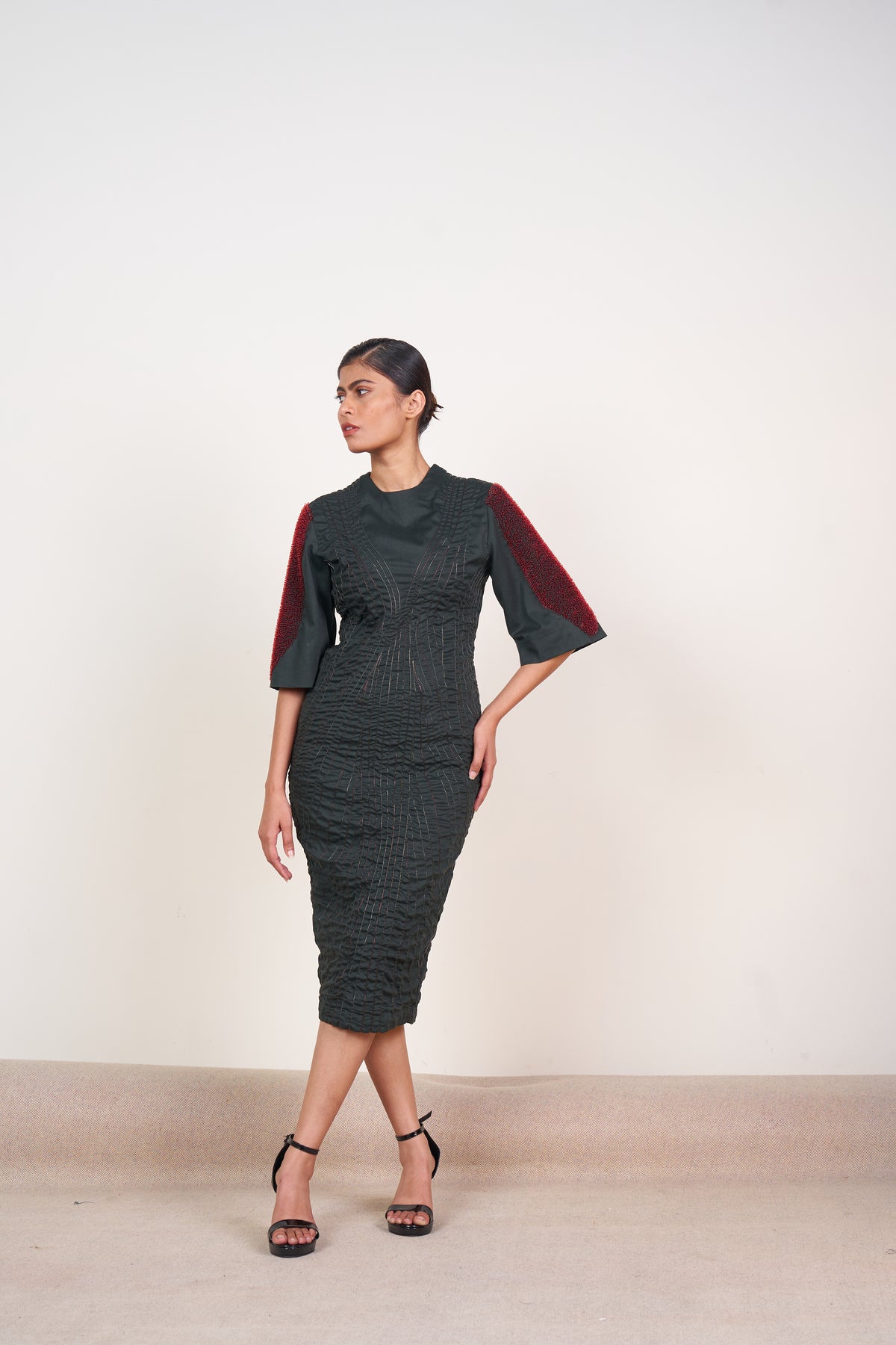 Line Rushed Contoured Dress