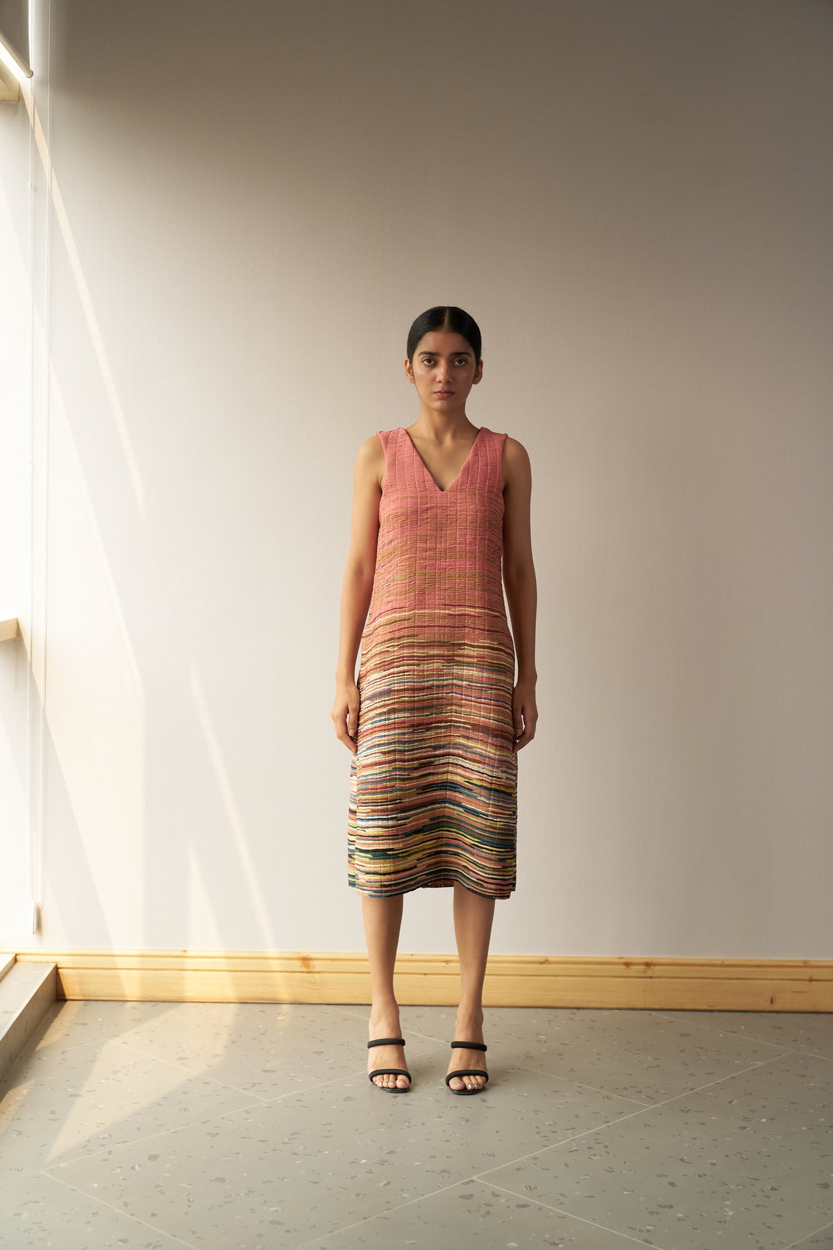 Gradated Repurposed Cord Dress