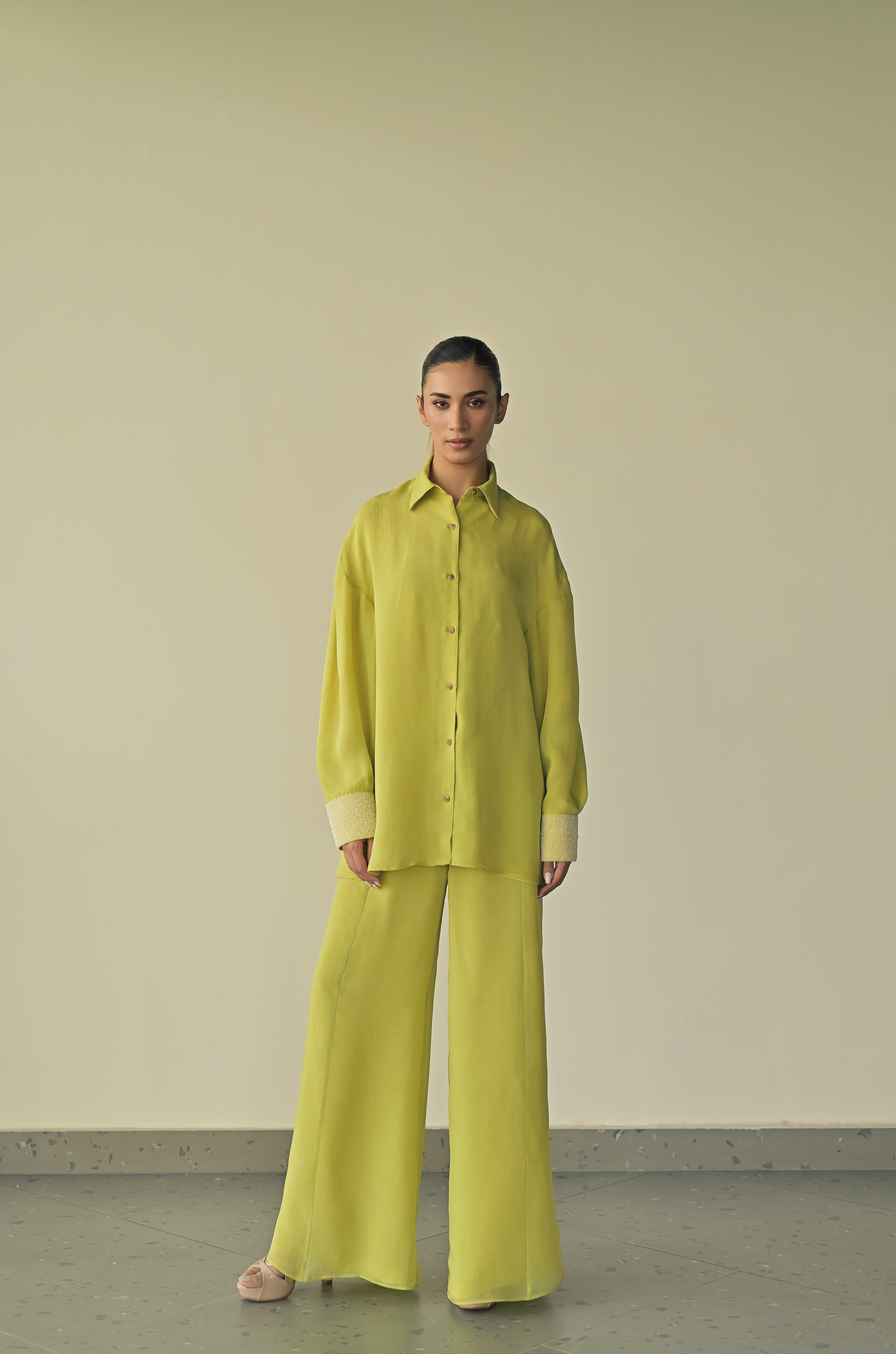 Drop Shoulder Staple Shirt Set