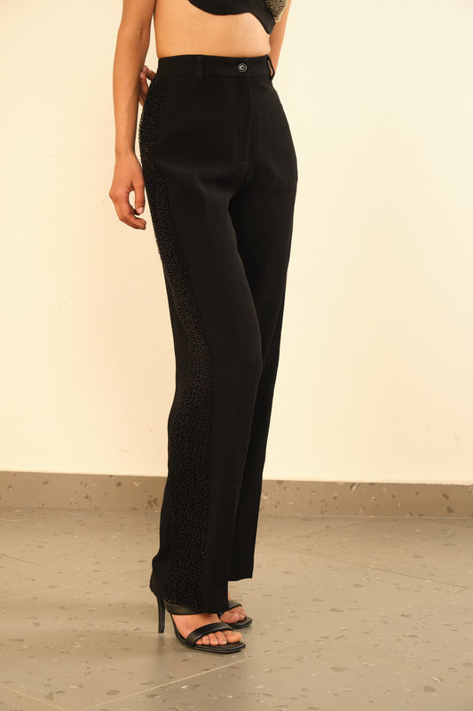 Side Textured Trousers