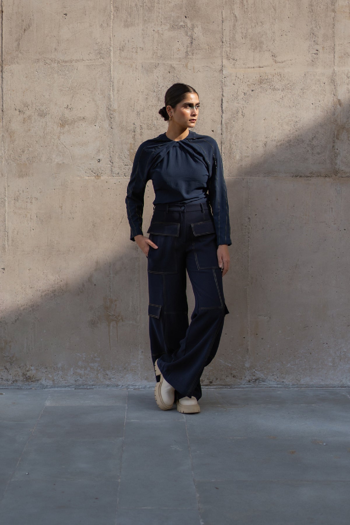 Seam Line Stitched Trousers